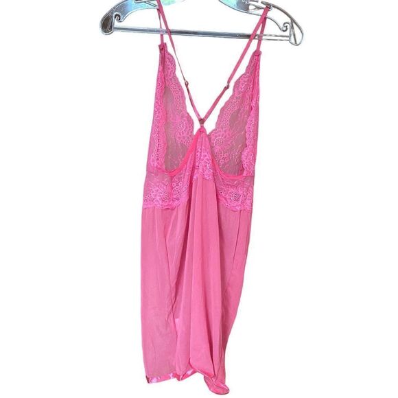 Women’s Lingerie Lace Pink Neck-plunge Slid on Pink Size Medium New - Picture 2 of 4
